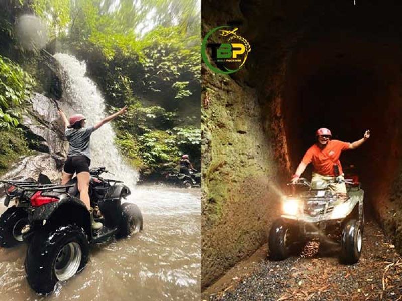 Bali ATV Quad Bike Through Tunnel and Waterfall