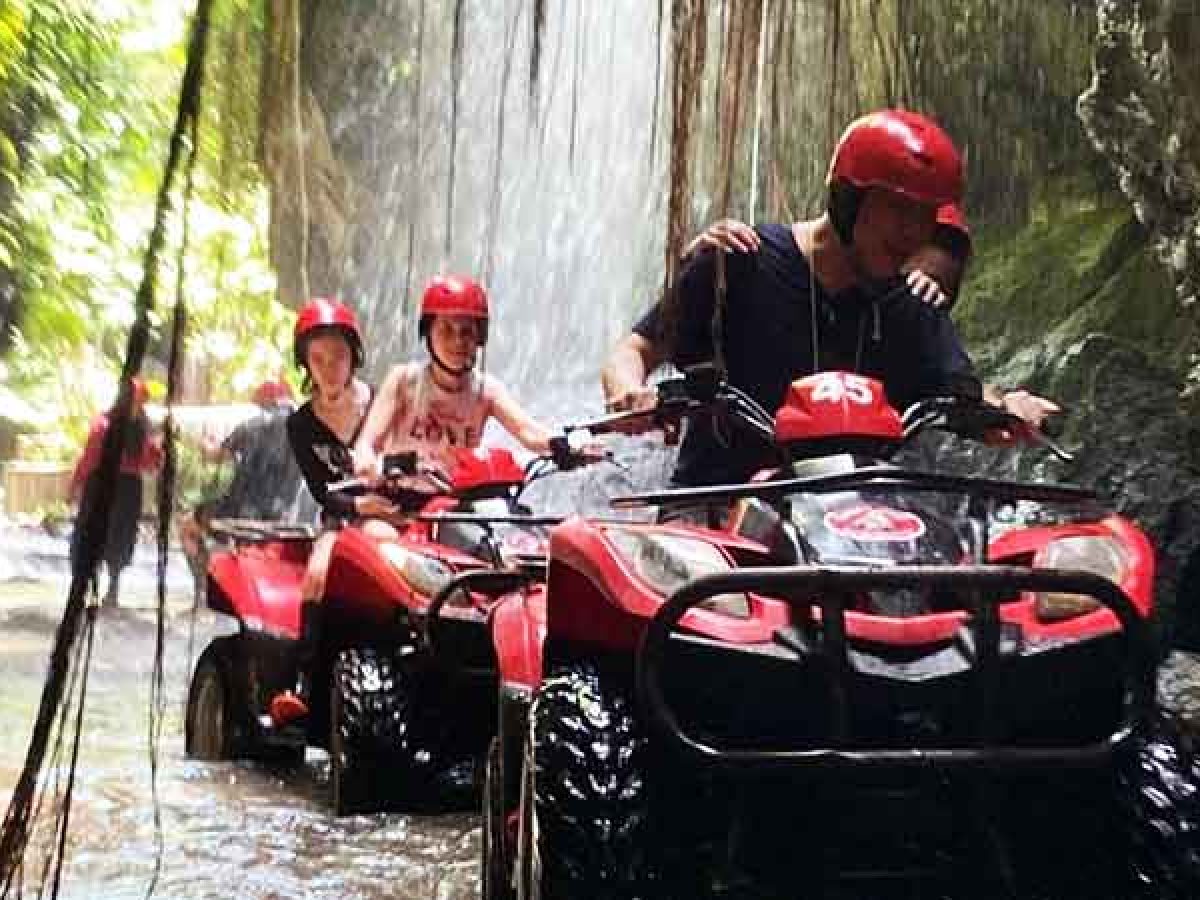 ATV Quad Bike Through Waterfall & Barong Cave