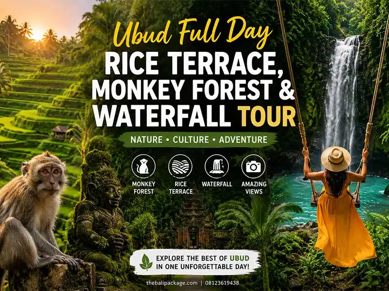 Ubud Full Day Rice Terrace, Monkey Forest & Waterfall Tour